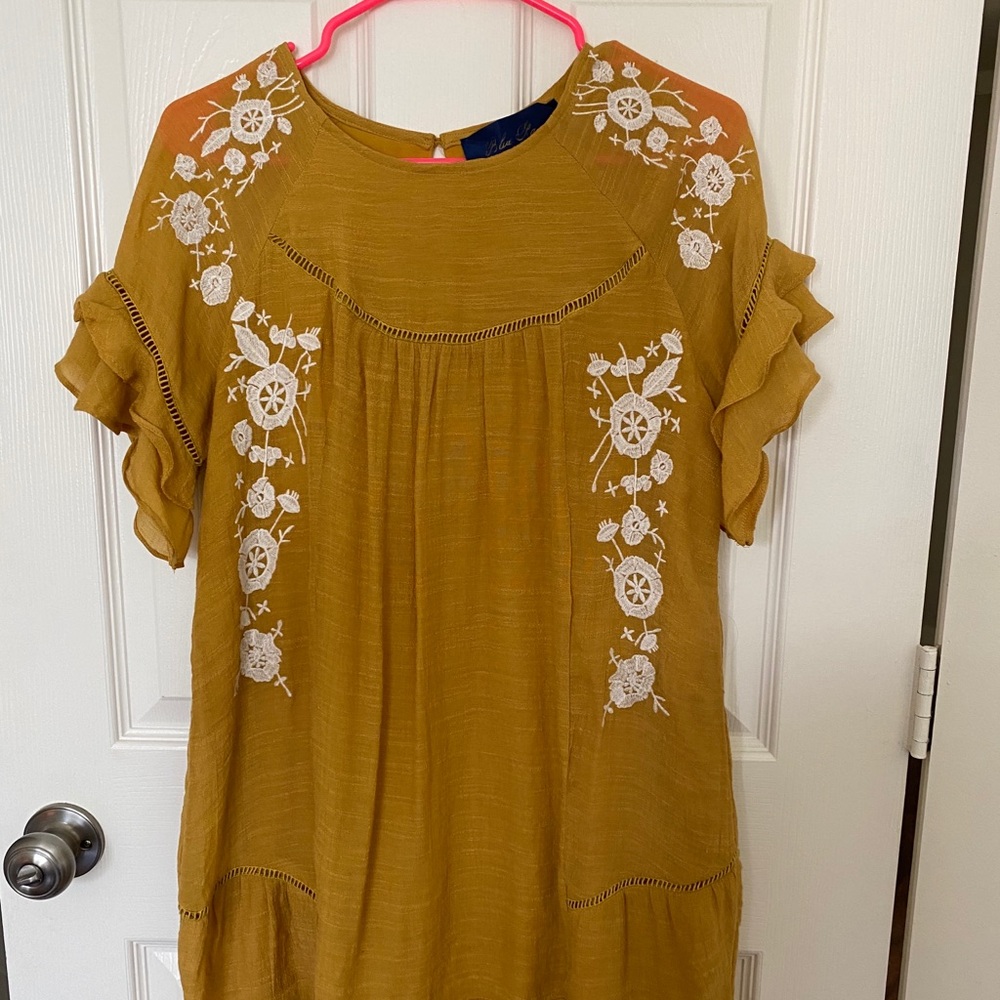 Blue Rain Francesca’s Marigold Linen Dress